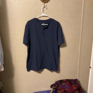 dip Men's Deep Blue Short Sleeve Henley